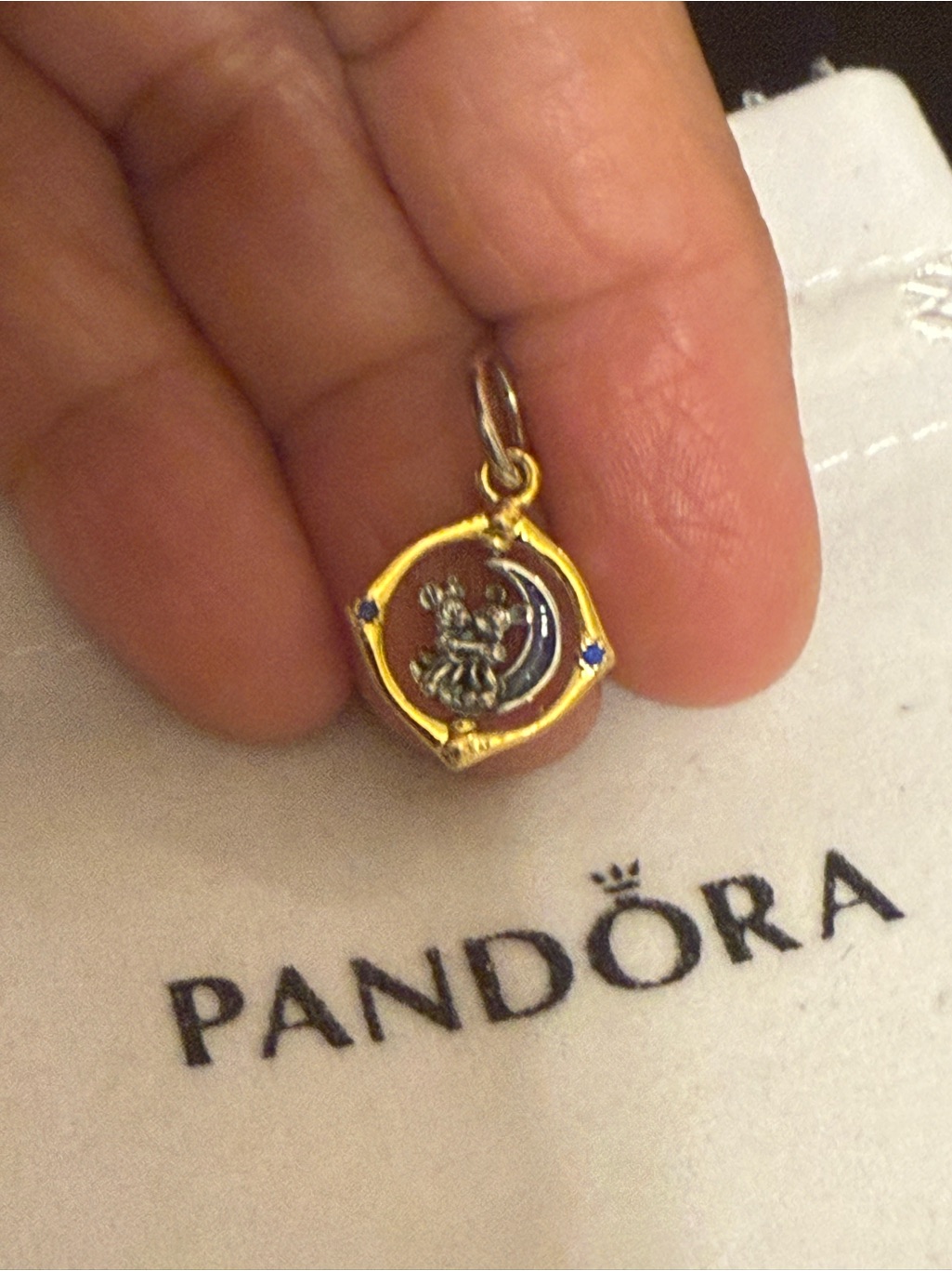 Pandora Gold And Silver Pendant - Gold, Silver)